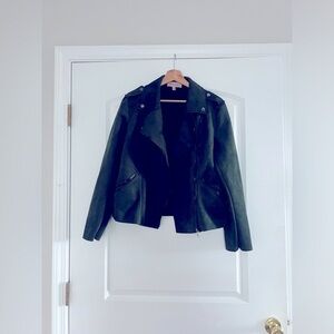 Philosophy Green Biker Jacket Suede